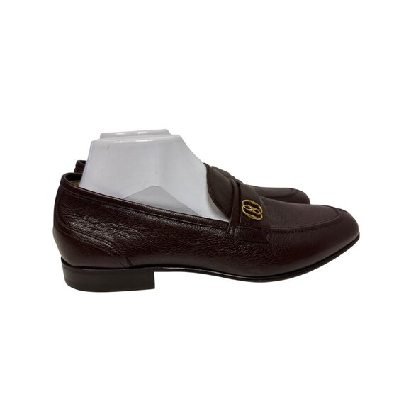 Bally Suisse Men's Loafer Logo Calf Leather Brown Slip On Block Heel Size 8 NEW - Picture 6 of 14